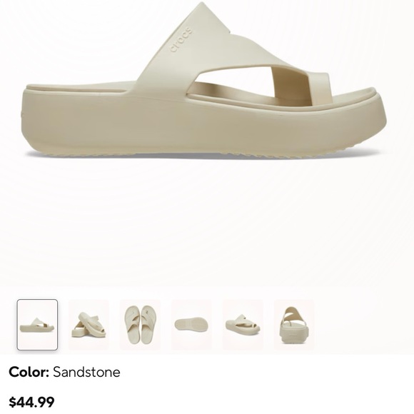 Crocs Getaway Platform Toe Loop Sandal in Sandstone, Size 10 - Picture 7 of 8